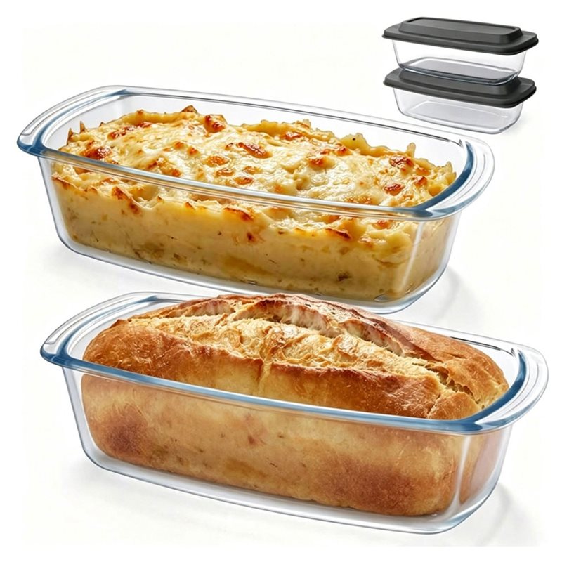 ABMR-Loaf Pan 2-Pack LARGE 7.6 - Food Storage Glass Containers Large บทวิจารณ์และราคา