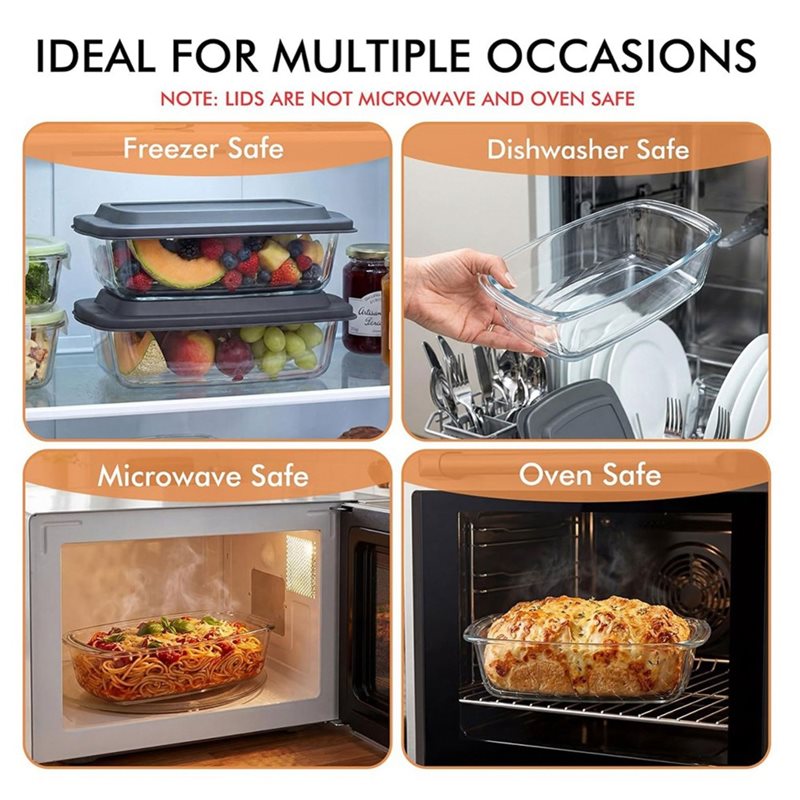ABMR-Loaf Pan 2-Pack LARGE 7.6 - Food Storage Glass Containers Large บทวิจารณ์และราคา