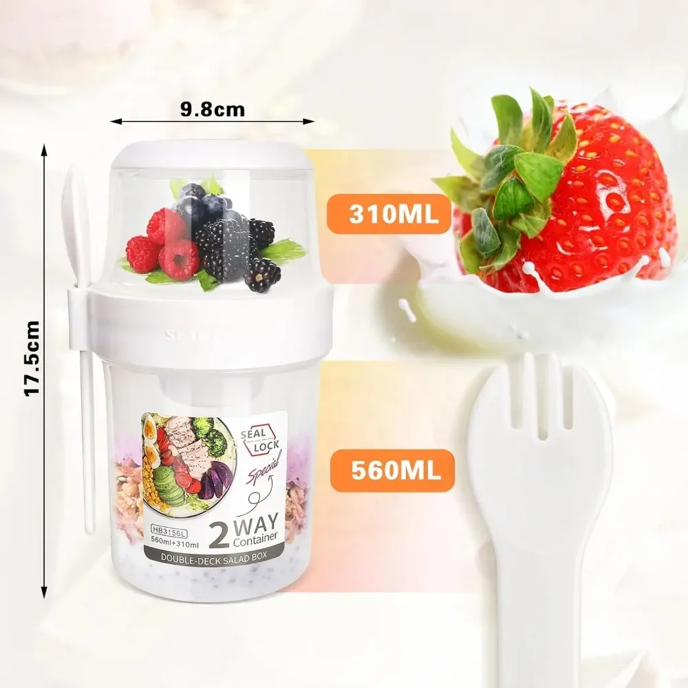 ถ้วยสลัดถ้วยอาหารเช้าแบบพกพาเก - Food Storage With Scoop บทวิจารณ์และราคา