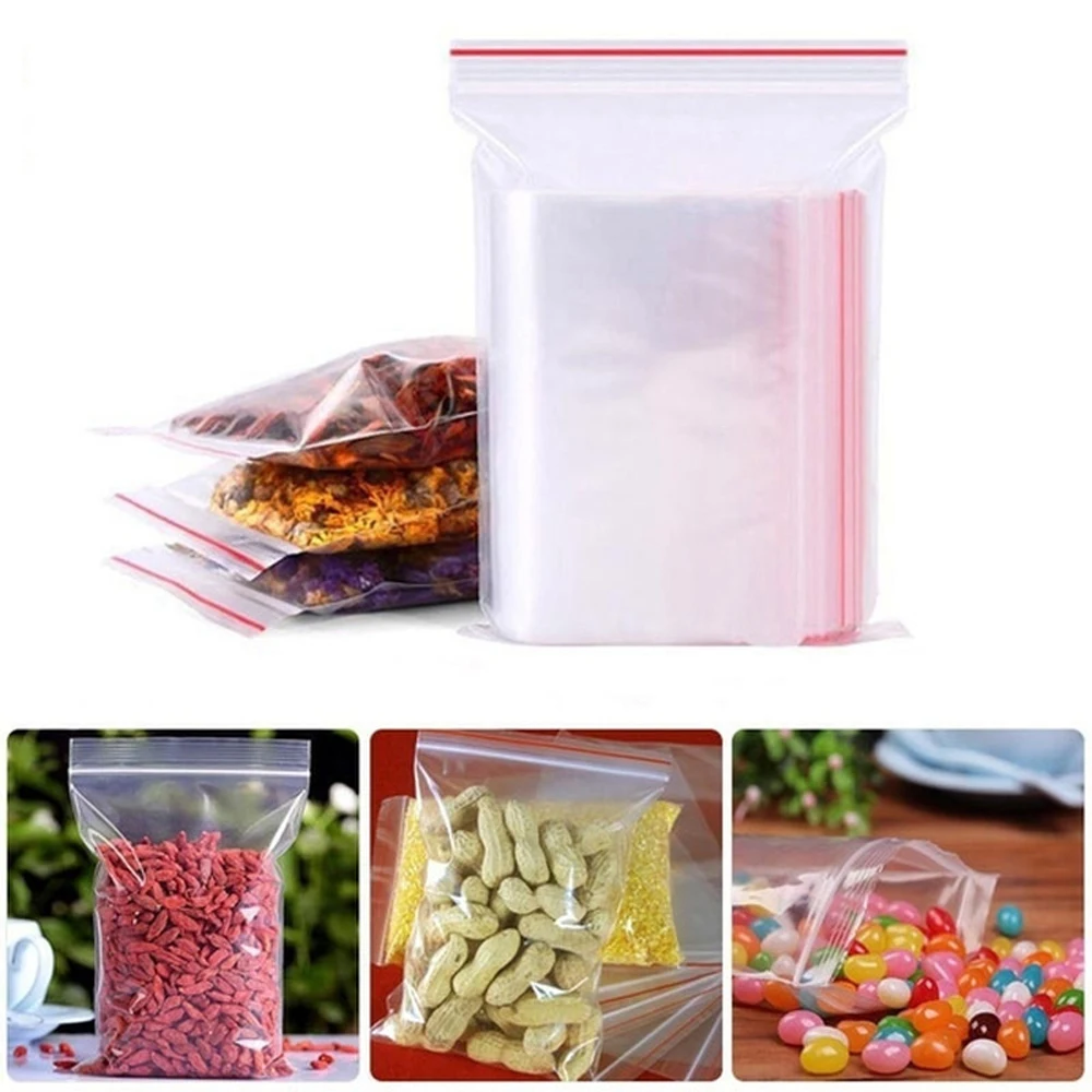 100-1000 ชิ้นถุงใสแบบปิดได้ขนา - Food Storage Locker บทวิจารณ์และราคา