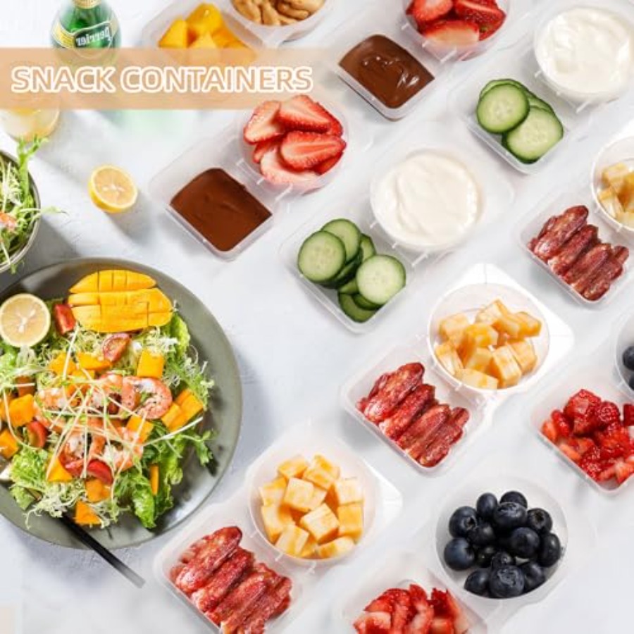 ภาชนะใส่ขนมแบบใช้ซ้ำได้พร้อมฝา - Portion Control Container บทวิจารณ์และราคา