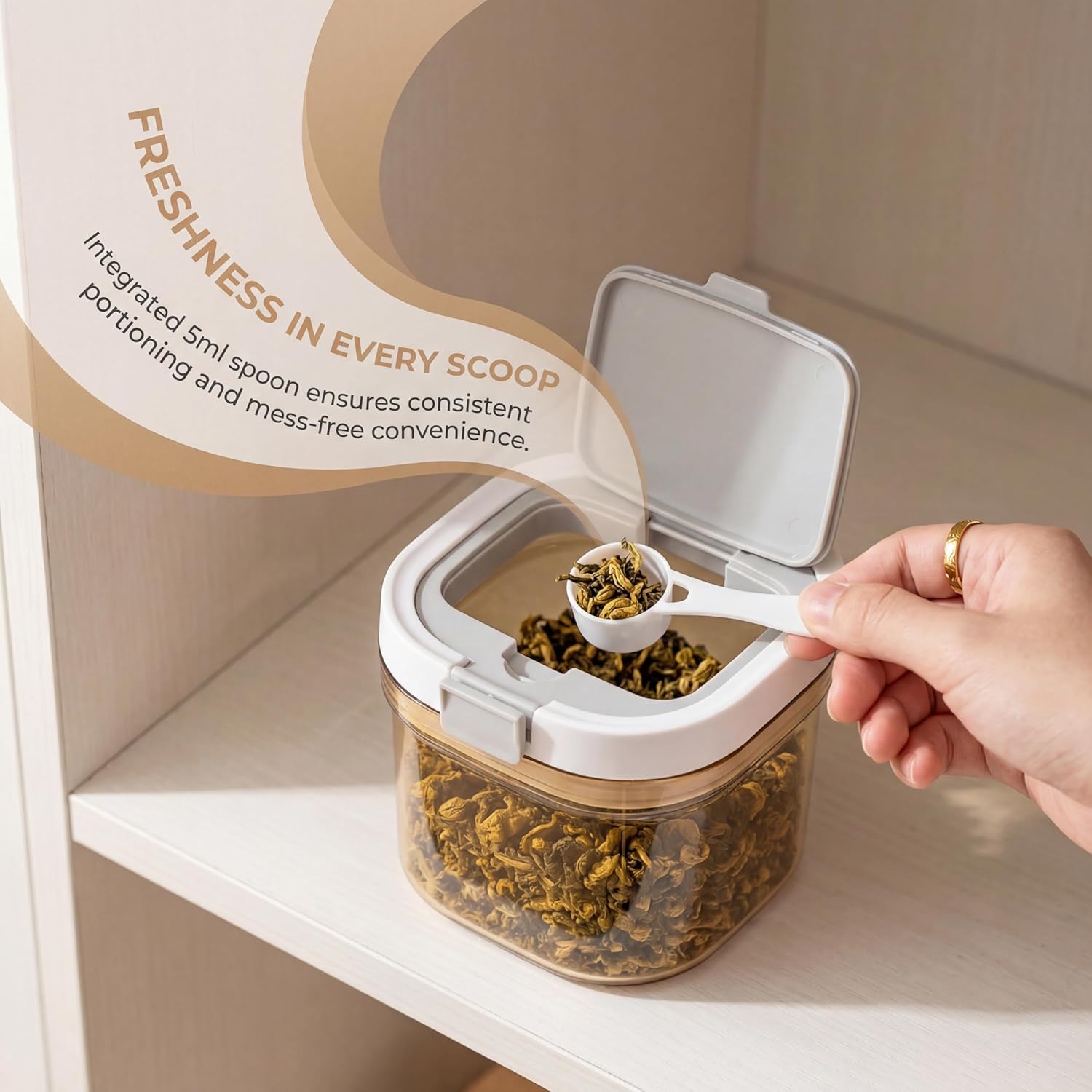 กระป๋องใส่กาแฟ 2 ชิ้น พร้อมที่ - Food Storage With Scoop บทวิจารณ์และราคา