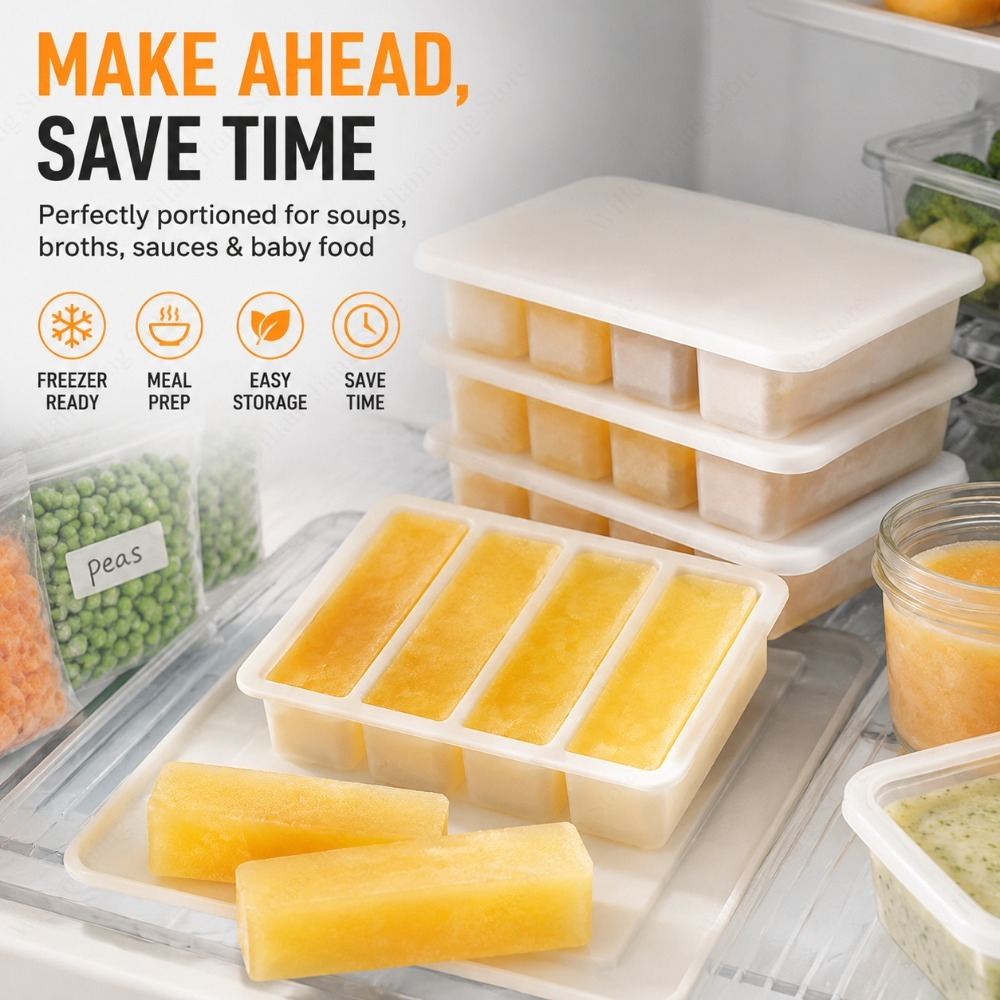 ถาดแช่แข็งซิลิโคนทนทานพร้อมฝาป - Food Storage Silicone บทวิจารณ์และราคา