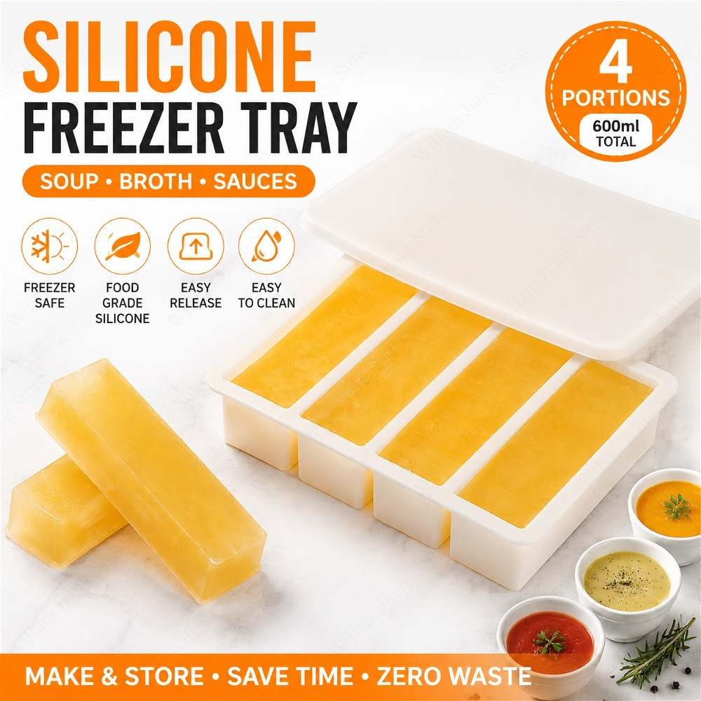 ถาดแช่แข็งซิลิโคนทนทานพร้อมฝาป - Food Storage Silicone บทวิจารณ์และราคา