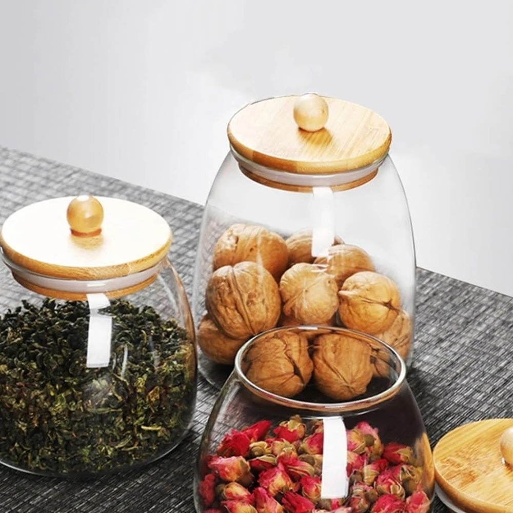 ภาชนะแก้วใสปิดสนิท ขนาดใหญ่ ป้ - Food Storage Glass Containers Large บทวิจารณ์และราคา